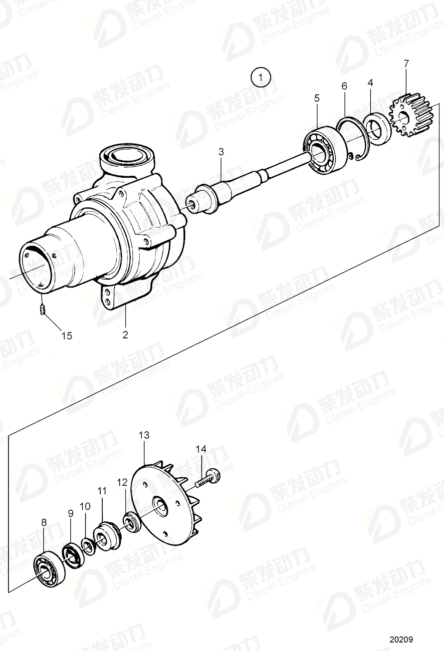 VOLVO Roller bearing 184743 Drawing